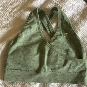 Gymshark Camo Sports Bra - khaki green